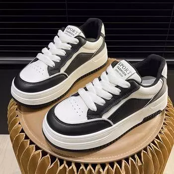 Кожаные туфли на платформе белого цвета, женская обувь, ранняя весна, новые высокие туфли, детская повседневная обувь, женская спортивная обувь 35