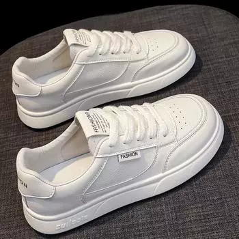 Кожаные туфли на плоской подошве белого цвета, женская обувь, ранняя осень, новые универсальные туфли для студентов, повседневная спортивная обувь, одинарные туфли 35