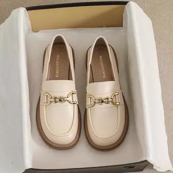 Кожаные туфли на толстом каблуке и мягкой подошве для женщин. 34 чёрный