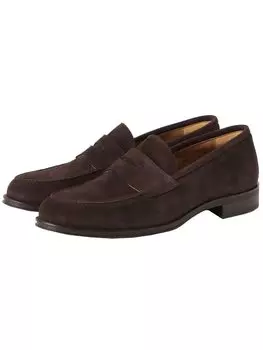 Кожаные туфли Penny Loafers 9 [Beams Heart] Мужские коричневые_замшевые