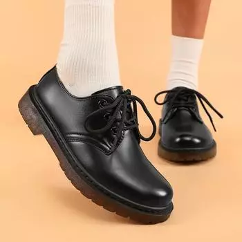 Кожаные туфли, женская обувь, повседневная обувь, деловая обувь на толстой подошве, модные универсальные дизайнерские туфли-лоферы, нескользящая обувь для леди Zapatillas 36 чёрный