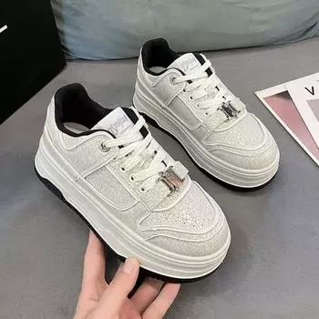 Кожаные туфли женские повседневные кроссовки с завышенной талией 35