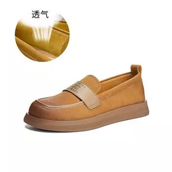 Кожаные туфли женские весна 2025 новые ретро туфли с одной педалью модные женские туфли на плоской подошве универсальные туфли детские 35