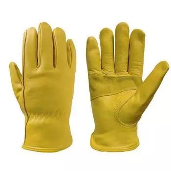 Кожаные велосипедные и рабочие перчатки Aoqi: Противоскользящие, для улицы, садоводства, сварки, спорта. XL золотистый