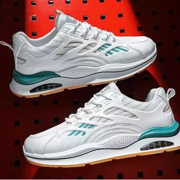 Кожаные весенние новые баскетбольные кроссовки 2025 года, мужская обувь, модная обувь, повседневные мужские туфли Daddy, кроссовки из дышащей сетки для бега 39 чёрный