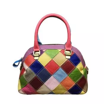 Кожаные женские сумки, клетчатые сумки в тон, сумки из коровьей кожи, сумки-мессенджеры через плечо, женские сумки из ветрозащитной ткани