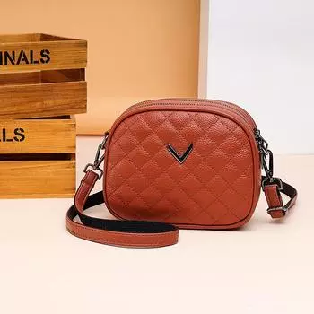 Кожаные женские сумки, модные маленькие круглые сумки, сумки на одно плечо Oblique Span, модные женские сумки, сумки для мелочи, женщины светло-коричневого