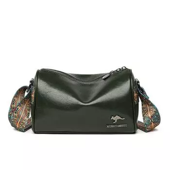 Кожаные женские сумки - простые, модные и вместительные сумки-мессенджеры из коровьей кожи первого слоя, небольшие квадратные сумки. темно-зеленого