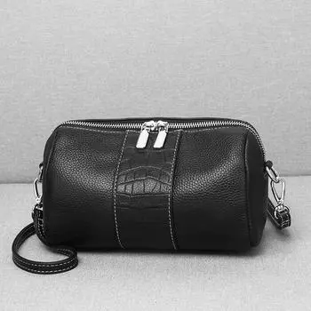 Кожаные женские сумки, весенние и летние маленькие сумки, сумка-цилиндр Niche Design, универсальная сумка-мессенджер с подвеской, круглая сумка с каменным узором Tide грязно-белый