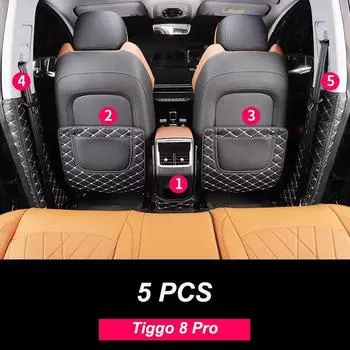Кожаный антидетский коврик для Chery Tiggo 8 Pro 2021 2022, автомобильный водостойкий защитный чехол на спинку сиденья, сумка для хранения грязи 1 Pcs