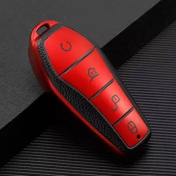 Кожаный автомобильный чехол для ключей из ТПУ, брелок для BYD Song Qin Han EV Tang DM 2018-2022, защита для ключей, автомобильные аксессуары для интерьера Key Case красный