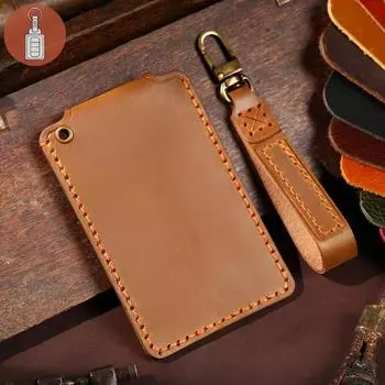 Кожаный автомобильный держатель для карточек, защитная крышка, чехол-брелок для Tesla Model 3 Y для Nio Es6 для Xpeng P7, чехол-брелок с зажимом, сумка чёрный