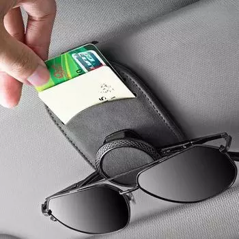 Кожаный автомобильный солнцезащитный козырек, чехол для очков, держатель для солнцезащитных очков, крепление на зажиме, многофункциональный портативный зажим, авто аксессуары для интерьера хаки