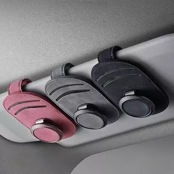 Кожаный автомобильный солнцезащитный козырек, чехол для очков, держатель для солнцезащитных очков, крепление на зажиме, многофункциональный портативный зажим, авто аксессуары для интерьера хаки