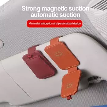 Кожаный автомобильный солнцезащитный козырек, держатель для очков, держатель для солнцезащитных очков, держатель для карточек, держатель для билетов, аксессуары для салона автомобиля серый