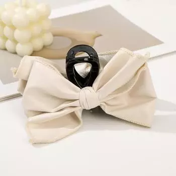 Кожаный бант Заколка для волос Черный кофе Заколка для волос Женская Большая Зажим-акула для хвостика Вечеринка Пляжный Отпуск Укладка волос Зажим-краб для волос Заколка