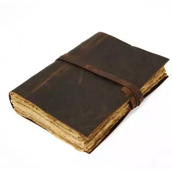 Кожаный блокнот A5, книга для эскизов, путевой праздничный журнал, подарок для нее и него, Рождество, день отца, матери 7 x 5 in коричневый