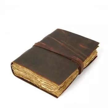 Кожаный блокнот A5, книга для эскизов, путевой праздничный журнал, подарок для нее и него, Рождество, день отца, матери 7 x 5 in коричневый