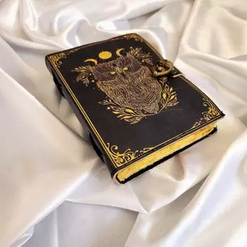 Кожаный блокнот Aul, блокнот с принтом «Солнце и Луна», скетчбук, дорожный дневник, кожаный дневник, свадебный подарок, дорожный дневник, персонализированный подарок. 7 x 5 in