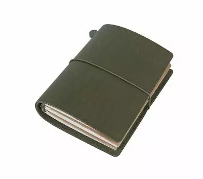 Кожаный блокнот Collasaro, паспорт 135 x 105 (Оливково-зеленый, XS, Размер, мм)