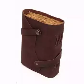 Кожаный блокнот для дневника Deckle adge Valentine Design с ремнем, кнопочный замок, античный цвет, бумага ручной работы, 5x7 дюймов 7 x 5 in коричневый