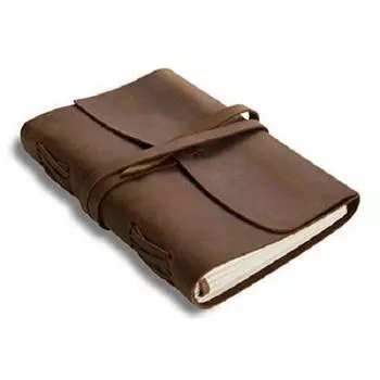 Кожаный блокнот для письма, старинный блокнот ручной работы в кожаном переплете для мужчин и женщин, бумага без подкладки, 7 x 5 дюймов 7 x 5 in коричневый