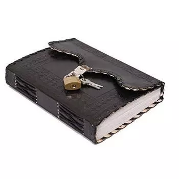 Кожаный блокнот для записей, уникальный блокнот ручной работы с тиснением, дорожный дневник в классическом стиле и формате для мужчин и женщин 7 x 5 in чёрный