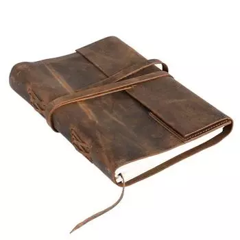 Кожаный блокнот, дневник ручной работы, Журналы и книги, Книга ручной работы, Кожаный дневник 7 x 5 in коричневый