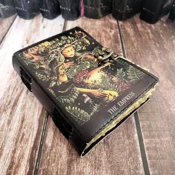 Кожаный блокнот ИМПЕРАТРИЦА Блокнот из принтованной кожи, Дневник сновидений, Свадебный подарок, Кожаный скетчбук, Персонализированный подарок. 8 x 6 in