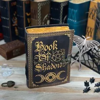 Кожаный блокнот «Книга теней» Кожаный дневник Гримуара Блокнот «Магические заклинания» 7 x 5 in