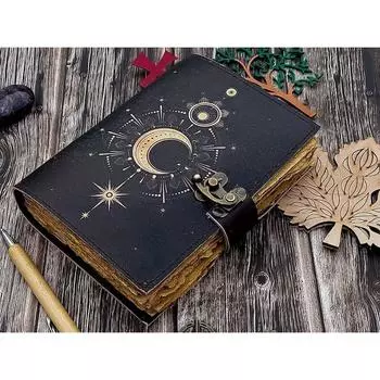 Кожаный блокнот ручной работы с антикварным обрезным краем и винтажной бумагой, дорожный скетчбук 7 x 5 in