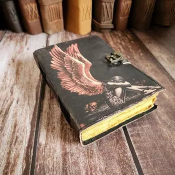 Кожаный блокнот-журнал, Кожаный скетчбук, кожаный дневник, Журнал для путешествий, Свадебный подарок, Дневник снов, Блокнот, Подарок для него/нее. 7 x 5 in