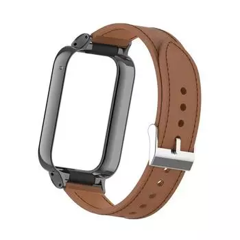 Кожаный браслет для часов с металлическим каркасом для Xiaomi Mi Band 8 Pro, ремешок для сменного ремня Miband