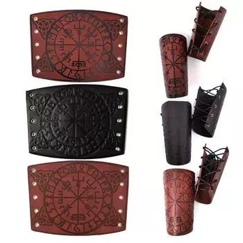 Кожаный браслет с символом Одина викингов, скандинавский браслет-манжета, ретро-панк-браслет, браслет на запястье