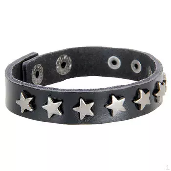 Кожаный браслет со звездой из искусственной кожи, браслет-манжета, браслет, подвеска, женские украшения, черный цвет