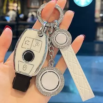 Кожаный брелок для ключей из ТПУ, чехол для ключей автомобиля, брелок для Mercedes Benz ABCES Class W204 W205 W212 W213 W176 GLC CLA AMG W177