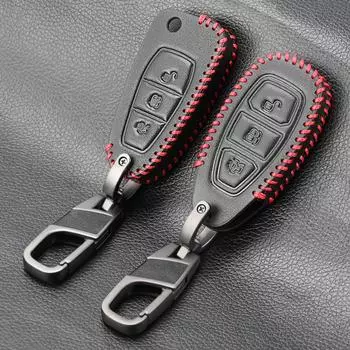 Кожаный брелок для ключей от автомобиля, чехол для Ford Ranger C-Max S-Max Focus Galaxy Mondeo Tourneo Custom