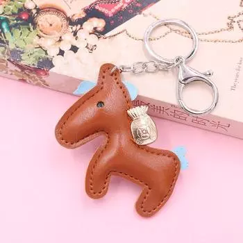 Кожаный брелок с изображением пони, кожаный брелок для автомобиля, чехол для телефона, аксессуары, подвеска 7*7cm светло-зеленый