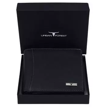 Кожаный бумажник с блокировкой RFID для мужчин оливковый/чёрный