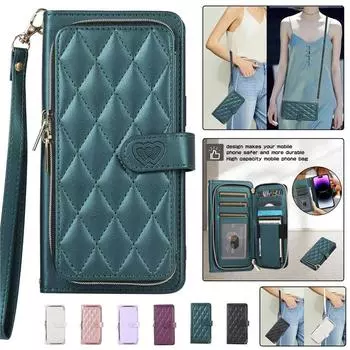 Кожаный чехол-бумажник на ремешке с молнией для телефона XiaoMi 12T 11T POCO X3 NFC F3 RedMi Note 10S 11 12 для Google Pixel 8 Pro 7A 7 6A 6, откидная крышка с веревкой на запястье Google Pixel 6 чёрный