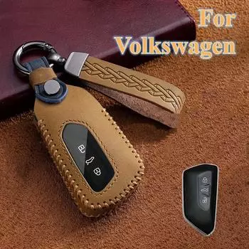 Кожаный чехол для автомобильного ключа для VW Volkswagen Golf 8 MK8 ID.3/4 Cupra Skoda Octavia A8 SEAT Leon MK4 2020 2021 Formentor Tarraco