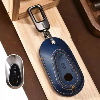 Кожаный чехол для автомобильного ключа для Mercedes Benz 2020 2021 C /S Class W223 W206 S350 S350L S400 S400L S450 S450L S500 S500L Protector коричневый
