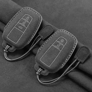 Кожаный чехол для автомобильного ключа для Toyota Prius Camry Corolla CHR C-HR RAV4 Land Cruiser 2 3 кнопки брелок замшевые аксессуары белый