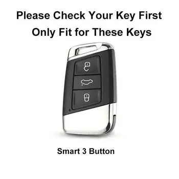 Кожаный чехол для автомобильного ключа для VW Volkswagen Passat B8 Magotan для Skoda Kodiaq Superb A7 Keyless Suede Keychain Car Accessories серый