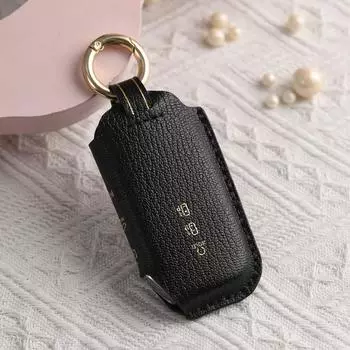 Кожаный чехол для автомобильного ключа Fob Cover для Kia Sportage Ray Sorento Soul Telluride Cerato K5 K8 K3 KX3 KX7 Seltos 2020-2022 Carnival for Key A чёрный