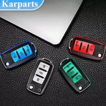 Кожаный чехол для автомобильного ключа из ТПУ, чехол-держатель в виде ракушки, брелок для Changan CS15 CS35 CS75 EV E-Star EADO Raeton V3 V5 V7 красный