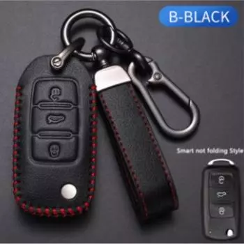 Кожаный чехол для автомобильного ключа Oli с полным покрытием, защитная сумка для VW Volkswagen Polo Tiguan Passat Golf Jetta Lavida Skoda Octavia A For Volkswagen коричневый