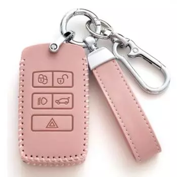 Кожаный чехол для автомобильного ключа Oli, держатель для Land Rover Range Rover Discovery 5 Sport, для JAGUAR XE XF XJ F PACE, аксессуары B For Jaguar розовый