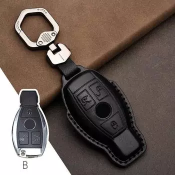 Кожаный чехол для автомобильного ключа, полный чехол для брелока Mercedes Benz EC Class W204 W212 W176 GLC CLA GLA, аксессуары, защита
