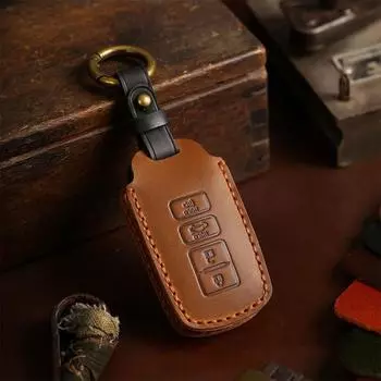 Кожаный чехол для автомобильного ключа, защитная сумка для Toyota Corolla Camry RAV4 Highlander Auris CHR Avalon Land Cruiser чёрный
